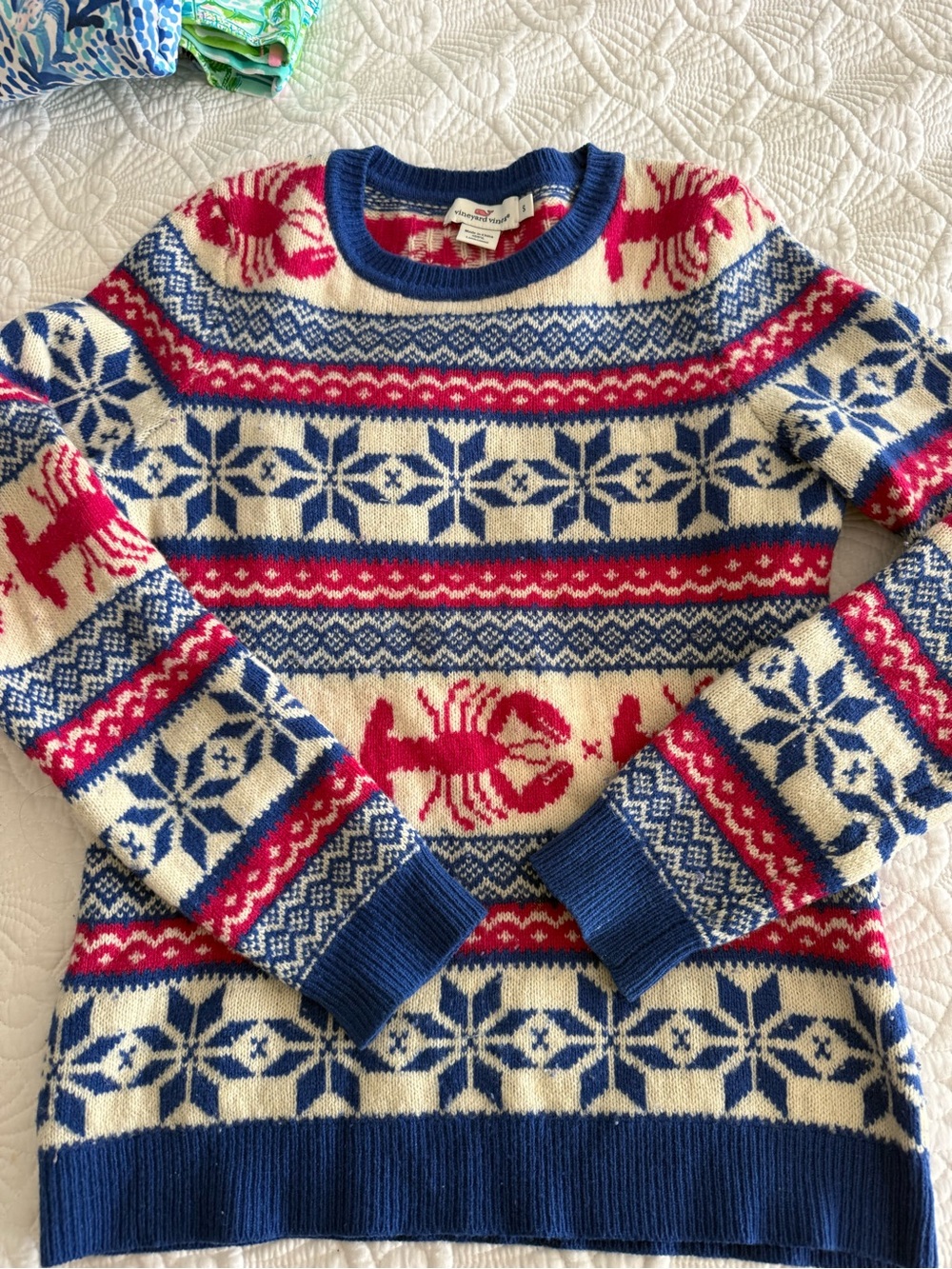 VGUC VV Lobster Fairisle wool sweater size small